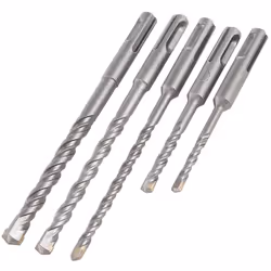 Finition par sablage. Adaptés à tous les perforateurs SDS-Plus. Tailles : 5 et 6 x 110 mm, 7, 8 et 10 x 160 mm.