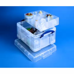 Really Useful Boxes 21L Box avec 2x diviseur Transparent