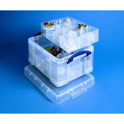 Really Useful Boxes 21L Box avec 2x diviseur Transparent