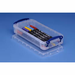 Really Useful Boxes 0.55 Litres pour regle de 15cm et stylos, Boîte de rangement, Transparent, Rectangulaire, Plastique, Mono ...