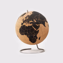SUCK UK Cork Globe, Globe terrestre, Table, Liège, Métal, 25 cm, 250 mm