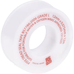 Rs Pro - Ruban Téflon, 12mm x 0.075mm Blanc, +230°C ( Prix pour 1 )