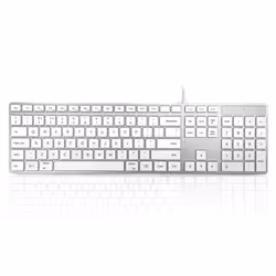 Accuratus KYBAC301-USBMACW, Taille réelle (100 %), Avec fil, USB, Clavier mécanique, Blanc