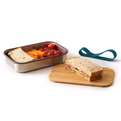 black+blum BAM-SB005 boîte hermétique alimentaire Rectangulaire Bleu, Argent, Bois 1 pièce(s)
