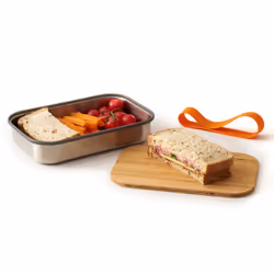 black+blum BAM-SB003 boîte hermétique alimentaire Rectangulaire Orange, Argent, Bois 1 pièce(s)