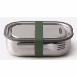 black+blum BAM-SS-L010, Boîte, Rectangulaire, 1 L, Olive, Silicone, Acier inoxydable, Acier inoxydable