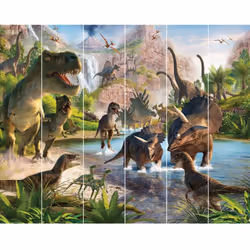 Papier peint dinosaure Walltastic - Collection : Monde des dinosaures Thème : Tapisserie Dinosaure Donnez à votre enfant la d ...