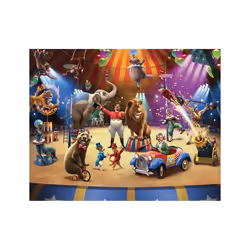 Papier peint enfant - Walltastic - Cirque - H 244 x L 305 cm - Facile à poser - Motif enfant