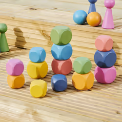 Tickit Cubes en bois arc-en-ciel