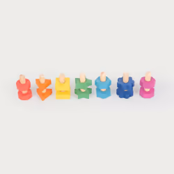Tickit Écrous et boulons en bois arc-en-ciel 7 pcs, 1 an(s), Bois, Multicolore