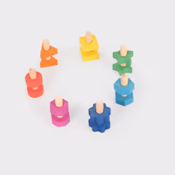 Tickit Écrous et boulons en bois arc-en-ciel 7 pcs