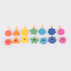 Tickit Écrous et boulons en bois arc-en-ciel 7 pcs