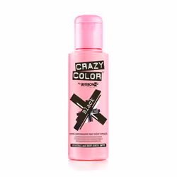 CRAZY COLOR Black 100 ml, Noir, Black, Unisexe, 100 ml, Tous types de cheveux, Bouteille