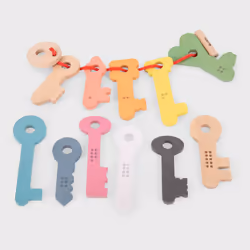 Tickit Clés en bois arc-en-ciel, 0,83 an(s), Bois, Multicolore, Bois