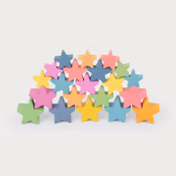 Tickit Étoiles en bois arc-en-ciel, 0,83 an(s), Bois, Multicolore