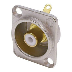 Neutrik NF2D-9 connecteur de fils RCA female Or, Métallique, Blanc