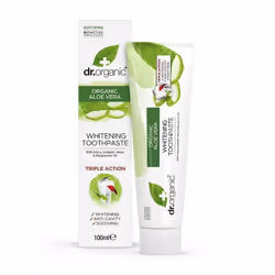 Dr Organic Aloe Vera, Dentifrice blanchissant, 100 ml, Adultes/Enfants, Pâte, Aloe vera, Glycerin, Aloe barbadensis leaf juic ...