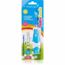 Brush-Baby BabySonic, Enfant, Brosse à dents à ultrasons, Soin quotidien, 15000 mouvements par minute, Bleu, Blanc, 4 x 30 se ...
