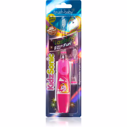 Brush-Baby 5060178101447, Enfant, Brosse à dents vibrante, Rose, Transparent, 2 min, Ovale, Batterie