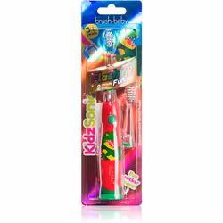 Brush-Baby BRB192, Enfant, Brosse à dents vibrante, Rouge, Transparent, 2 min, Ovale, 3 an(s)