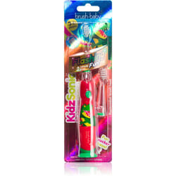 Brush-Baby BRB192 brosse à dents électrique Enfant Brosse à dents vibrante Rouge, Transparent