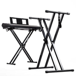 Duronic KS2B Support pour synthétiseur Clavier avec vis et Sangles de Fixation Hauteur réglable Léger Supporte 30 kg