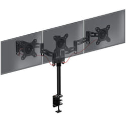 Support triple 3 écrans PC Duronic DM353 - Hauteur ajustable - VESA 75/100 - Noir