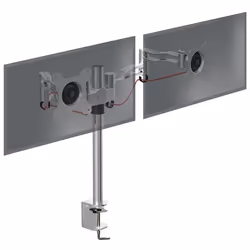 Support double 2 écrans PC Duronic DM352 SR - Argent - Hauteur ajustable