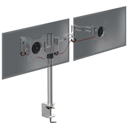 Support double 2 écrans PC Duronic DM352 SR - Argent - Hauteur ajustable