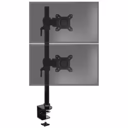 Duronic DM35V2X1 Support vertical double deux écrans PC pour bureau à pince - Potence 80 cm