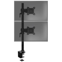 Duronic DM35V2X1 Support vertical double deux écrans PC pour bureau à pince - Potence 80 cm