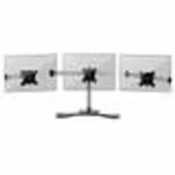 Support triple 3 écrans PC sur socle - Duronic DM753 - Rotatif / Inclinable - Hauteur réglable - Noir
