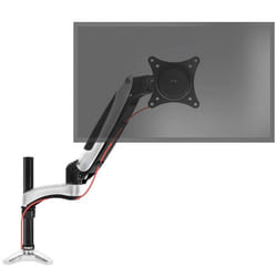 Support écran PC pour bureau à pince - Duronic - DM651X2 - Réglable - Noir et argenté
