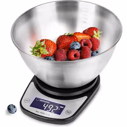 Duronic KS2000 Balance de cuisine numérique avec bol – 5 kg