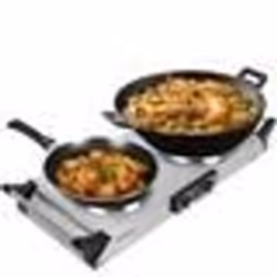 Duronic HP2SS Table de cuisson avec plaque en fonte dacier en inox et poignées intégrées (1500W et 1000W)