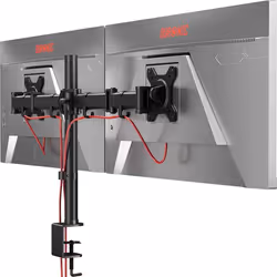 Duronic DM252 Support double 2 écrans PC pour bureau à pince - Rotatif / Inclinable / Pivotable