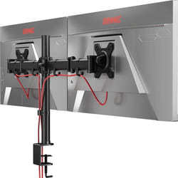 Duronic DM252 Support double 2 écrans PC pour bureau à pince - Rotatif / Inclinable / Pivotable