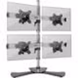 Support quadruple 4 écrans PC sur socle - DURONIC - DM754 - Rotatif / Inclinable - Hauteur réglable - Noir