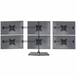Duronic DM756 Support sextuple 6 écrans PC sur socle - Potence de 70 cm - Rotatif / Inclinable
