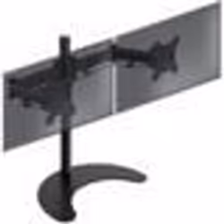 Support double 2 écrans PC pour bureau sur socle - Duronic - DM25D2 - Hauteur ajustable - VESA 75 / 100