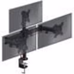 Support triple 3 écrans PC Duronic DM253 - Rotatif/Inclinable/Pivotable - Noir