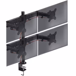 Duronic DM254 Support quadruple 4 écrans PC pour bureau à pince - Rotatif / Inclinable / Pivotable