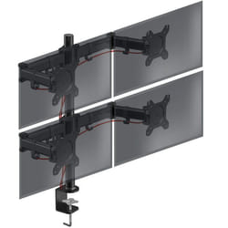 Duronic DM254 Support quadruple 4 écrans PC pour bureau à pince - Rotatif / Inclinable / Pivotable