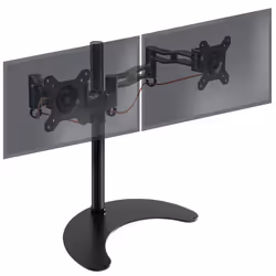 Duronic DM35D2 Support double 2 écrans PC pour bureau sur socle - Potence 40 cm - Hauteur ajustable
