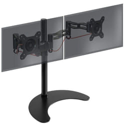 Duronic DM35D2 Support double 2 écrans PC pour bureau sur socle - Potence 40 cm - Hauteur ajustable