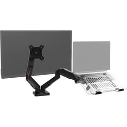 Duronic DMDCL1X1 Support écran PC pour Bureau à Pince avec Support Ordinateur Portable - Ajustement omnidirectionnel à la volée