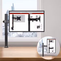 Duronic DM151X2 support d'écran plat pour bureau 32" Poteau Noir