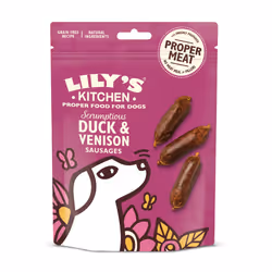 Lily's Kitchen Scrumptious Duck &amp; Venison Sausages, Friandise, Chien, Universel, Canard, 70 g
