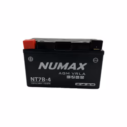 TYPE : YT7B-4 TECHNOLOGIE : AGM TENSION : 12V, CAPACITE : 6Ah DIMENSIONS : L: 150 x l: 65 x H: 92mm POLARITE : [ + - ]" Type  ...