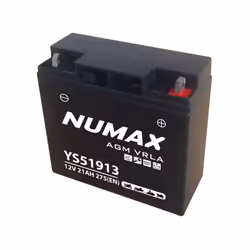 TYPE : YS51913 TECHNOLOGIE : AGM TENSION : 12V, CAPACITE : 21Ah DIMENSIONS : L: 183 x l: 79 x H: 171mm POLARITE : [ - + ] APP ...
